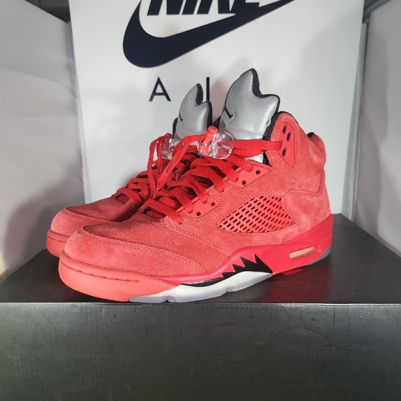 Size 8- Jordan 5 Retro Red Suede 136027 602 Clean Near Deadstock..Fits Men Size - Picture 7 of 16